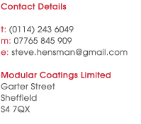 Contact Modular Coatings for more information